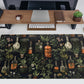 Black Aesthetics Desk Mat Mouse Pad Large Gaming Mouse Pad Desk Pad Mousepad, Mystical Green Plant Computer Laptop Keyboard and Mouse Mat, Desktop Protector Mat for Women Girl Office 31.5x15.8 in