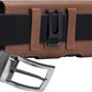 BECPLT Galaxy S24 FE S23 S21 5G Belt Case for Samsung S24+ S23+ S22+ S21+ Leather Pouch Holster With Belt Clip Loops S20 FE S20 Plus S10 S9 S8 (Brown)