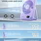 WHATOOK Small Desk Fan Personal Fans: 5000mah 25 Hours Battery Office Quiet Mini Desktop Fan Portable Rechargeable Travel Essentials (Purple, 2000)