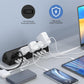 45W Fast Charging Station,Desk Clamp Power Strip,4 PD USB-C Ports,5 AC Outlets,Surge Protector Power Strip, 14AWG Heavy Duty Cord, Fits 1.9" Tabletop Edge (Black, 10 FT Cable)