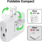 2-Prong/3-Prong Swivel Adapter, Polarized Grounding Converter with Flat Wall Plug, Fireproof 3-Outlet for Home Use (2 Pack)