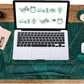 Ergonomic Large Mouse Pad and Keyboard Wrist Rest, Desk Pad for Keyboard and Mouse, 4-in-1 Large Gaming Mouse Pad with Wrist Support for Home Office Study Game-Green Leaves