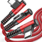 AINOPE USB C to USB Cable [3-Pack 3.3ft/6.6ft/10ft] 3.1A USB Fast Charge Right Angle, Resistant Nylon Braided USB C Charging Cable Compatible with Galaxy S21 S20 Plus, Note 20 10 9, Moto