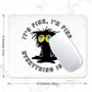 ITNRSIIET Mouse Pad with Stitched Edge Premium Textured Smooth Precise Operation Waterproof Washable Non-Slip Rubber Base Desktop Protection Mat, 10.2×8.3×0.12 inches, Funny Black Cat