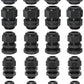 20 Pcs Nylon Cable Gland Kit, IP68 Waterproof Adjustable Cord Grip Cable Connector Strain Relief Wire Protectors, 1/4" 3/8" 1/2" 3/4" 1", Black