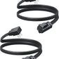 DEWENWILS Heavy Duty 3FT Extension Cord with 3-Prong Flat Plug, 15A/1875W 14/3 SPT-3 Flat Wire, Space Saving for Home Office Appliances & Electronics, ETL Listed, 2 Pack, Black