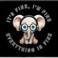 ITNRSIIET Mouse Pad with Stitched Edge Premium Textured Smooth Precise Operation Waterproof Washable Non-Slip Rubber Base Desktop Protection Mat, 10.2×8.3×0.12 inches, Pretty Fine Elephant