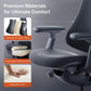 LiberNovo Dynamic Ergonomic Desk Chair + StepSync Footrest Bundle - Comfy Home Office Chair with Adaptive Lumbar Support, 160° Recline & Built-in Spine Stretch, Black+45cm