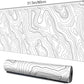 Gaming Mouse Mat Forest Background Pattern XXL XL Large Mouse Mat Long Extended Mouse Pad Desk Mat Non-Slip Rubber Mice Pads Stitched Edges Thin Pad (Topographic Map White)