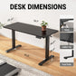 Veken 55 Inch Large Electric Standing Desk, Heights Adjustable,Sit to Stand Up, Work Home Office Computer Table for Study, Walking Pad, Writing, and Games, Wooden Desktop Desks, Black