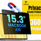 F FORITO Magnetic Privacy Screen Protector Compatible with MacBook Air 15.3 inch (2023-2025, M2, M3, M4), Removable 360° Anti Peeping Anti Blue Light Anti Glare Laptop Privacy Screen Shield