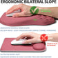 Ergonomic Raised Mouse Pad Wrist Support with Bilateral Slope Memory Foam Mousepad for Wrist Rest and Carpal Tunnel Pain Relief 11.8x7.9〃 Melon Pink