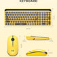 seenda Bluetooth Keyboard and Mouse for iPad, CTU-301 Multi-Device Bluetooth + 2.4G Wireless Keyboard Mouse with Tablet Holder for MacBook/Windows Computer, iOS/Andriod Tablet Phone, Yellow