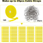 1"x16ft Hook and Loop Straps with 25 Metal Buckles, Adjustable Fastening Cable Straps, Cut-to-Length Cinch Strap, Reusable Nylon Securing Cord Ties for Organizer or Storage, 1 inch Wide,Yellow