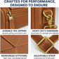 Luxorro Full Grain Leather Briefcase for Men, Light Brown, 17"(W) x 13"(H) x 5"(D), Fits 15.6 Inch Laptop
