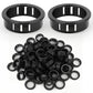 50PCS 1" Black Cable Snap Bushing Grommet, Snap in Cord Bushing Protect Cables