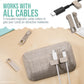 Smartish® Magnetic Cord Holder - Bigger Cable Wrangler Organizer with Magnet Clips for Charger Management on Desktop, Nightstand, or Side Table - Holds 6+ Cables - Lightly Toasted Beige