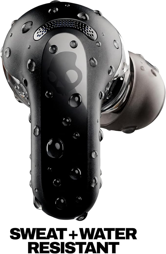 Skullcandy Rail ANC Wireless Earbuds, Bluetooth Headphones, Active Noise Cancelling, Up to 38 Hours Battery, Microphone for iPhone Android, Customizable via Skull-iQ App - True Black