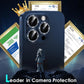 YWXTW Designed for iPhone 15 Pro/iPhone 15 Pro Max Camera Lens Protector Bling, [New Glitter Design] Individual Metal Tempered Glass Camera Cover Accessories Case Friendly (Blue Titanium Glitter)