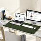 YSAGi Non-Slip Leather Desk Pad L Size, Waterproof Laptop Computer Desk Keyboard Mat, Table Protector Blotter Mat, Large Mouse Pad for Office/Work/Home/Decor(Olive Green, 35.4" x 17")