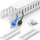 66in(4X L16.5in) Professional Server Rack Cable Management Raceway, H1.4in x W1.6in Cable Raceway Kit, Electrically Safe PVC Open Slot Wire Raceway for Under Desk/Computer/Network Cords, White