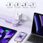 ORICO Purple Travel Power Strip PD20W with 4 AC Outlets 3 USB Ports (1 USB-C), 4FT Flat Plug Extension Cord, Compact Portable Design for Business Travel, Cruise Ship Essentials-AP3