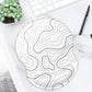 ITNRSIIET Ergonomic Mouse Pad with Gel Wrist Support Small Wrist Rest Smooth Surface Non-Slip PU Base Comfortable Office Supplies Pain Relief, 8.7 x 7.2 inches, Topographic Contour White