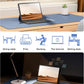 YSAGi Leather Desk Protector, Office Mat, Large Mouse Mat, Non-Slip PU Leather Blotter, Laptop Desk, Waterproof Writing Pad for Office and Home (Blue, 23.6" x 13.8")