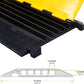 OrangeStar 2-Pack Rubber Cable Protector Ramp Heavy Duty 5-Channel Wire Cord Cover Ramps 18 Tons Load Capacity Traffic Speed Bumps for Driveway