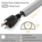 12ft Cord Cover Floor for Extension Cords, Self-Adhesive Floor Cable Cover to Protect Cables & Prevent Tripping, PVC Cord Hider Protector, Internal Wire Management Channel Diameter: 0.39", Grey