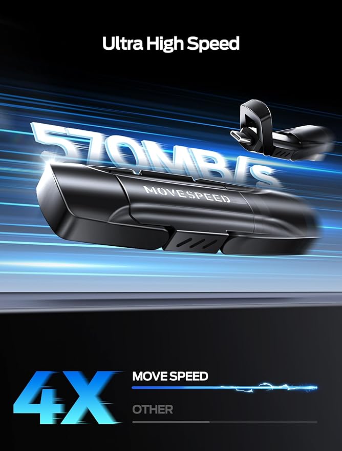 MOVE SPEED 1TB USB Drive, 570MB/S Read Speed External SSD with Dual Port Type C + USB 3.2 Portable SSD for iPhone 17/16/15 Series, Android, Mac, Windows