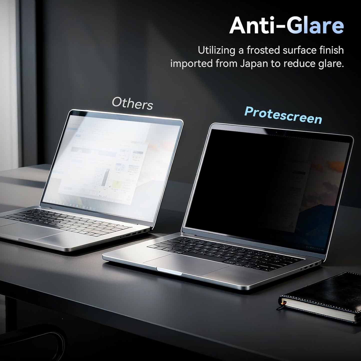 360° Laptop Privacy Screen 16 Inch for 16:10 Computer, 16" Monitor 4 Way Privacy Anti Glare Protector Blue Light Filter Shield Film Compatible with Lenovo/Hp/Dell/Acer/Asus/Thinkpad/Envy/Toshiba
