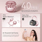 Kinglucky Jewelry-Inspired Clip-On Earbuds with Diamond Earrings, Comfortable Fit & 40H Playtime Open Ear Bluetooth 5.4 Wireless Headphones for Women, Small Ears, Sports & Glasses Rose Gold