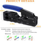 RJ45 Crimp Tool Ethernet Crimping Tool Wire Cutter Crimper For Cat7 Cat6a Cat6 Cat5e Pass Through Connectors