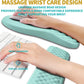 Hokafenle 2 in 1 Ergonomic Mouse Pad Wrist Support & Wrist Rest for Computer Keyboard Set, with Relieve Carpal Tunnel Pain Massage Bulge and Full Memory Gel Design (2In1 Set, Light Blue)