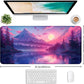 Sunset Mountain Scenic XXL Extended Mouse Pad, Fuji Mountain Large Laptop Pad, Waterproof, Non Slip, Game Office Sewn Table Pad 35.4 x 15.7 x 0.12 Inches