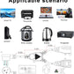 Power Extension Cord Y Splitter - 1FT Right Angled Type Flat Plug NEMA 5-15P 1 to 2 Way Outlet NEMA 5-15R SJT 16AWG 3 Prong Low Profile Black AC Power Cable Wire Extender for TV Computer Monitor