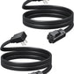 DEWENWILS 6FT Flat Plug Extension Cord with 3-Prong Flat Plug, 15A/1875W 14/3 SPT-3 Flat Wire, Space Saving for Home Office Appliances & Electronics, ETL Listed, 2 Pack, Black