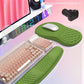 Hokafenle 2in1 Combination, Wave Keyboard Wrist Rest and Ergonomic Curvature Mouse Pad Wrist Support for Relieve Wrist Pain, Filled with Soft Cushion Memory Foam, Dill Green