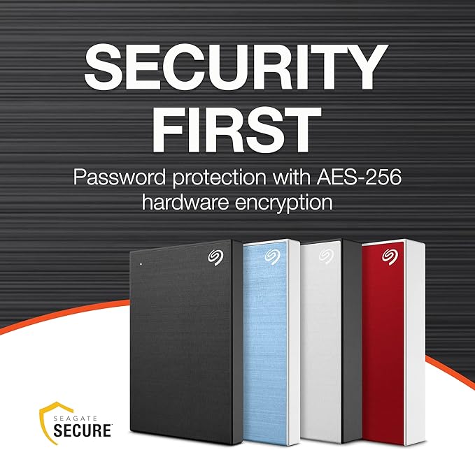 Seagate One Touch, 4TB, Password Activated Hardware encryption, Portable External Hard Drive, Portable External Hard Drive, PC, Notebook & Mac, USB 3.0, Space Gray (STKZ4000404)