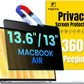 F FORITO Magnetic Privacy Screen Protector Compatible with MacBook Air 13.6 inch (2022-2025, M2, M3, M4), 360° Anti Peeping Removable Anti Blue Light Anti Glare Laptop Privacy Screen Shield