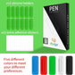 12 Pack Pen Holder for Desk, Silicone Pencil Holder with 12 Extra Adhesive Stickers, Adhesive Pen Holder & Marker Clip for Classroom Office Desk or Any Surface, Teacher Accessories Supplies (Green)
