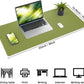 Leather Desk pad Protector, Large Desk mat with Natural Cork & PU Leather,Mouse pad,Non-Slip Office Desk Mat,Waterproof Desk Writing Pad for Office and Home (35in*17in, Olive Green)