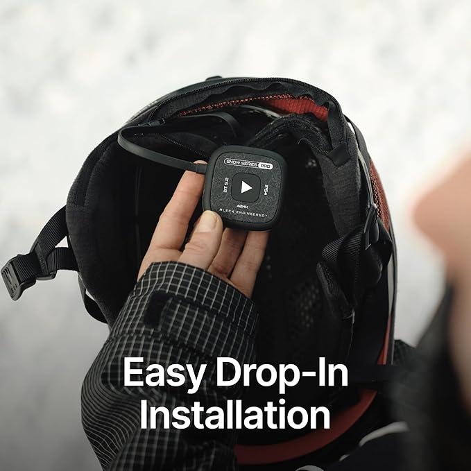 ALECK Snow Series Pro Wireless Bluetooth Ski & Snowboard Helmet Speakers, Fits Audio-Ready Helmet Ear Pockets, Glove Friendly Controls, Built-in Mic for Hands-Free Calls