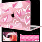 MEEgoodo Case for MacBook Pro 13 inch Case 2022 2021 2020 New A2338 M2/M1 A2251 A2289, Laptop Hard Shell with Keyboard & Camera Cover Compatible with 13 inch MacBook Pro, Fashion Heart Pattern