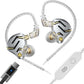 KZ ZS12 PRO 2 USB C Wired Headphones Type-C in Ear Monitor Headphone, 5BA+1DD 6 Driver Gaming Earbuds USB C Wired Earphones, HiFi Clarity Sound Immersive Bass IEMs for Gaming (USBC-with Mic, Silver)