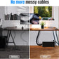 Large Cable Management Box, Cord Organizer Box to Hide Power Strip, Extension Cord, Surge Protector | Cord Hider Safe Box for Desk Organizers, Gaming PC, Computer, TV | White, Black Edition by Tokye®