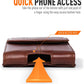 Hengwin Genuine Leather Cell Phone Holster Belt Case with Belt Clip Vertical Phone Holder Fits for iPhone 17 Pro Max 16 Pro Max 15 Plus Samsung Galaxy A55 Note9 S25+ S23+ Holster Belt Pouch (Brown)
