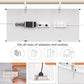 Under Desk Cable Management Tray - 36" Cord Organizer for Desk No Drill, Fabric Under Table Wire Organizer with 16X Cable Ties Hide for Office/Home, Cord Hider Fits Adapters & Sockets, White