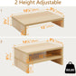 TEAMIX Wood Monitor Stand Riser - 2 Pack Adjustable Dual Monitor Riser for Laptop/PC